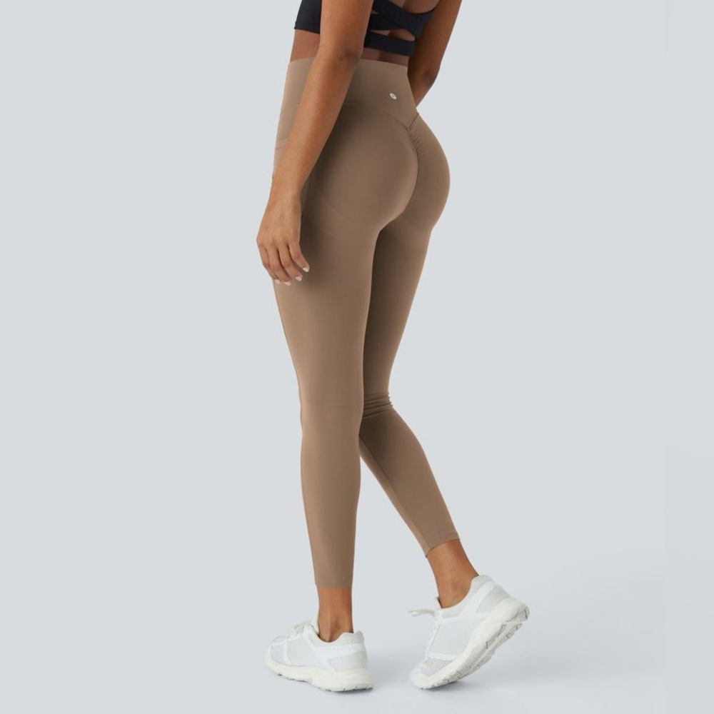 Halara Women’s Small Milk Coffee Butt Lifting Tummy Control Pocket Leggings